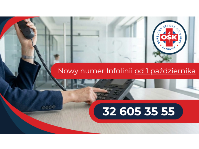 Nowy numer infolinii Okręgowego Szpitala Kolejowego w Katowicach