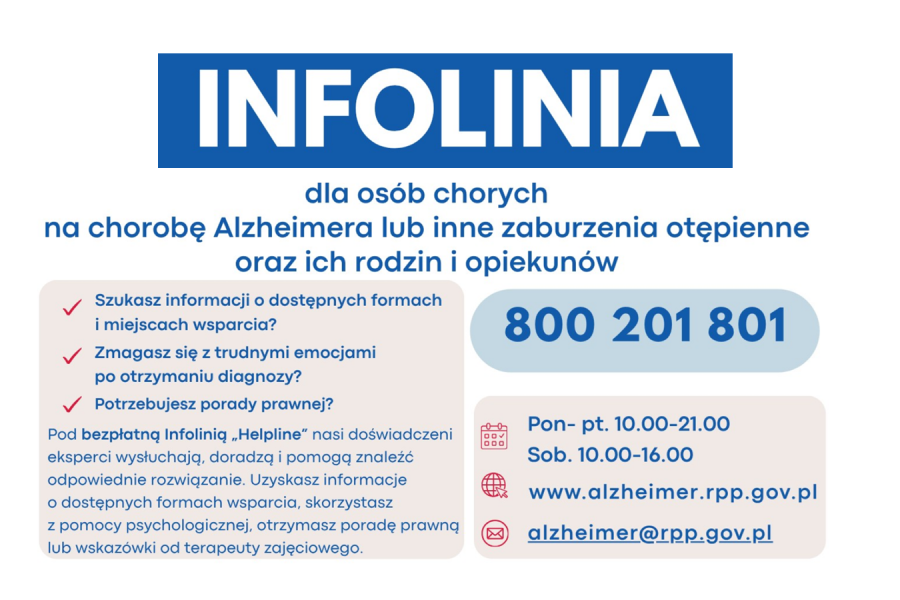 Infolinia „Helpline” dla osób chorych na chorobę Alzheimera